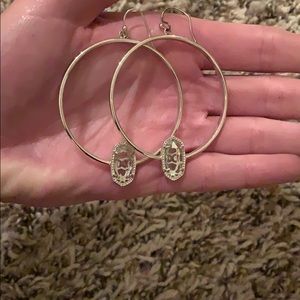 Kendra Scott Hoop Earrings with Clear Stone